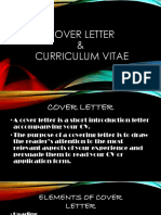 Cover Letter & Curriculum Vitae