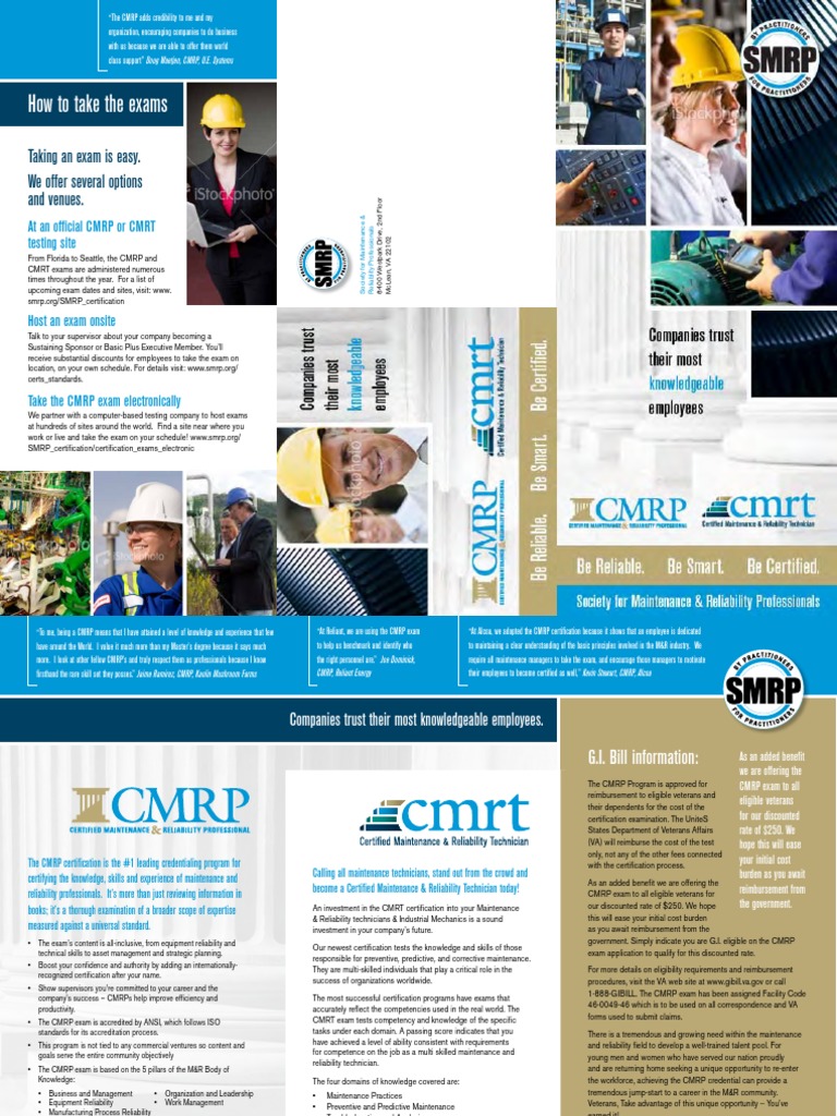 Veterans: Boost Careers with CMRP | PDF | Certification | Reliability ...