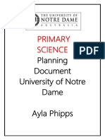Primary Science: Planning Document University of Notre Dame Ayla Phipps