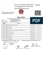 Grade Sheet: Bachelor of Technology (Mechanical Engineering), SIXTH Semester, Nov-2018