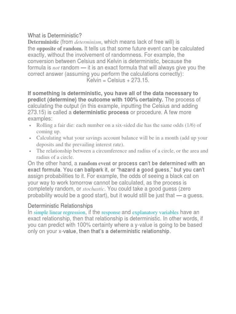 Understanding Deterministic Processes | PDF | Teaching Methods & Materials