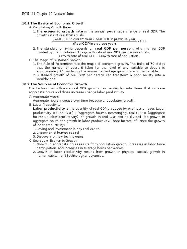 Economic Growth: Key Concepts & Theories | PDF | Economic Growth ...