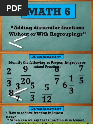 1.1Adding Dissimilar Fractions | Pdf | Fraction (Mathematics) | Mathematical Notation