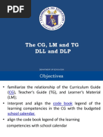 The CG, LM and TG DLL and DLP: Department of Education