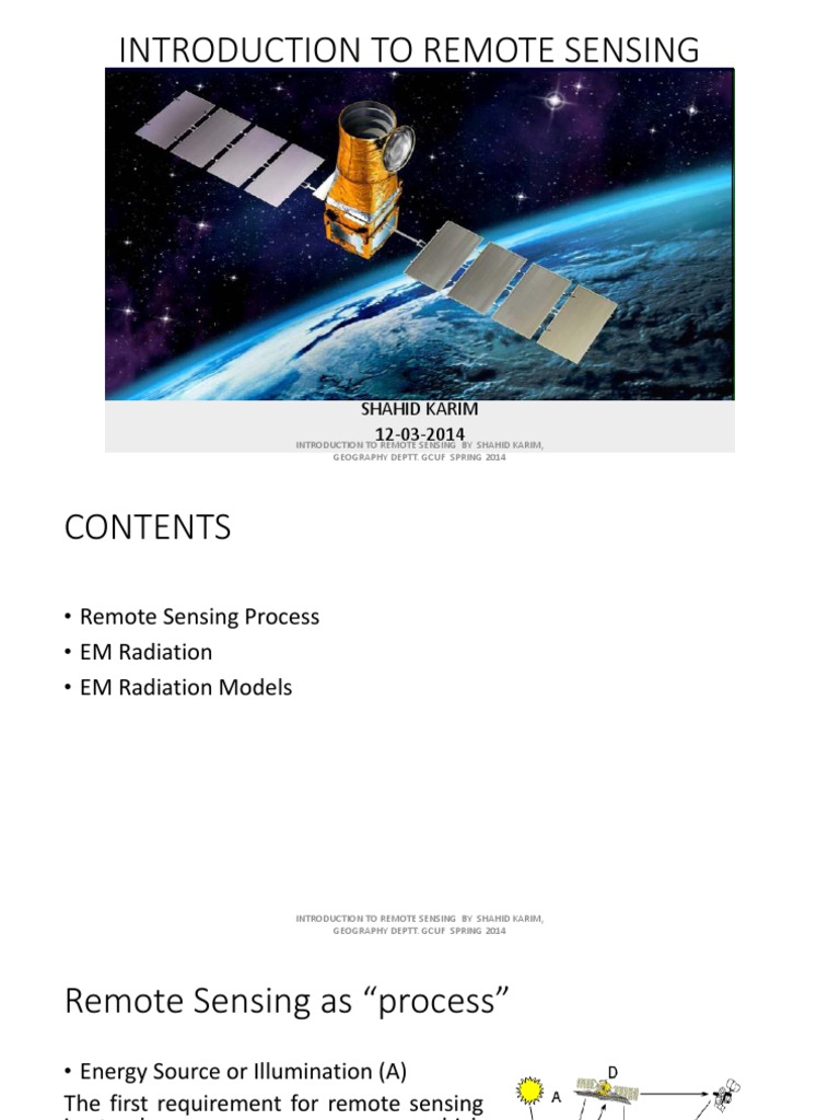 12-03-2014 Introduction To RS | PDF | Light | Electromagnetic Radiation
