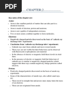 Chemistry Notes Chap 2 Structure of An Atom