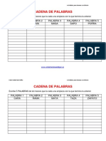 Actividades Dislexia Cadena de Palabras Plantilla