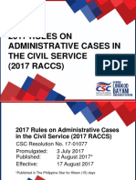 2017 Rules On Administrative Cases in The Civil Service (2017 RACCS)