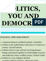 Politics, You and Democracy