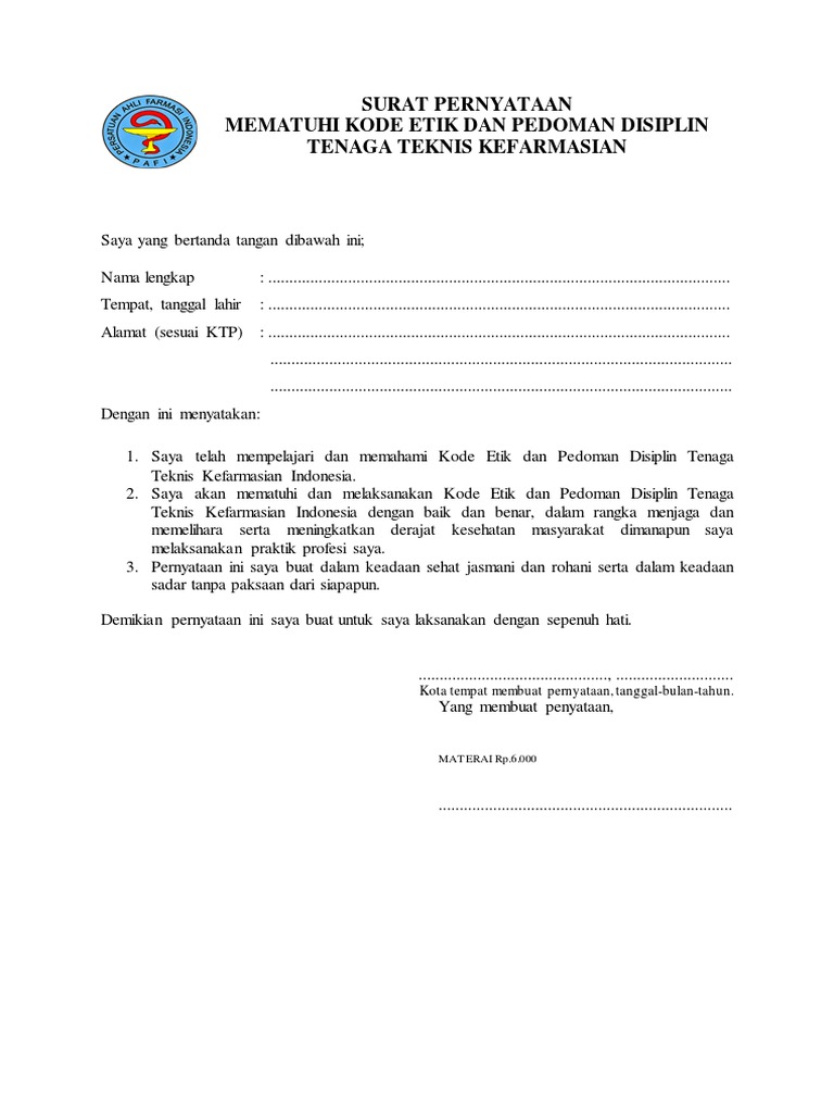 Surat Pernyataan PDF | PDF