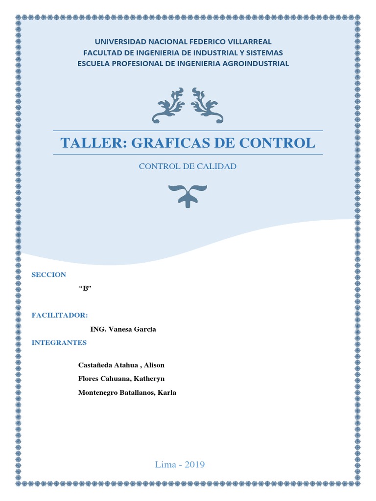 Taller de Gráficas de Control en Calidad | PDF | Estadísticas