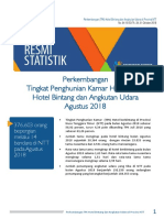 BRS TPK Hotel Bintang Dan Angkutan Udara Agustus 2018