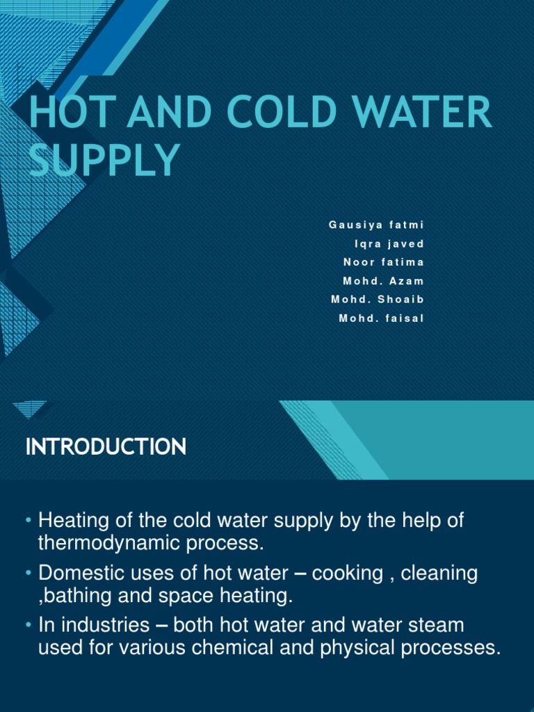 Hot and Cold Water Supply PDF