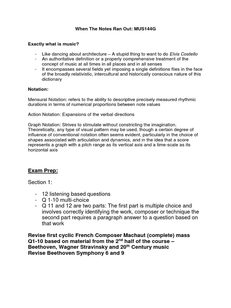 Music Concepts and Exam Prep Guide | PDF | Orchestras | Composers