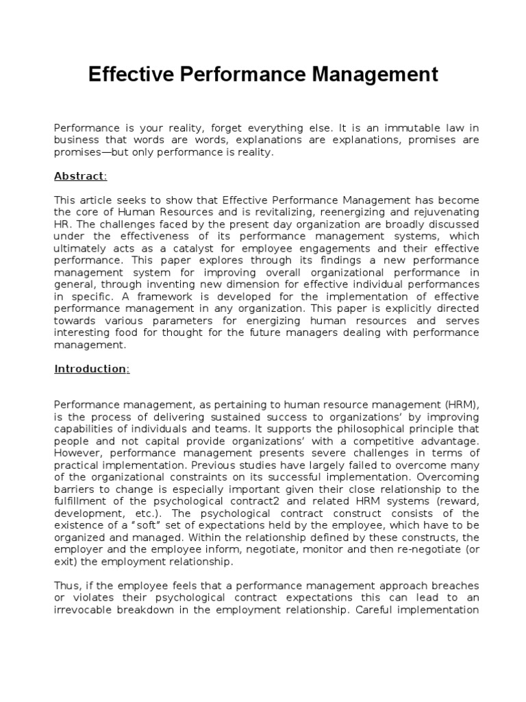 Optimizing Effective Performance Management | PDF | Performance ...
