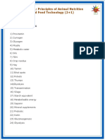 ANN-111: Principles of Animal Nutrition and Feed Technology (2+1)