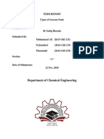 Department of Chemical Engineering: Term Report Types of Gaseous Fuels