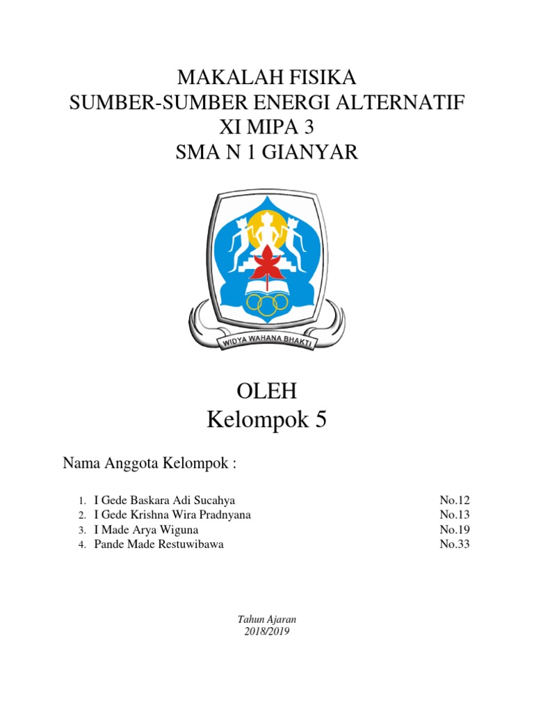 Makalah Fisika Sumber Energi Alternatif