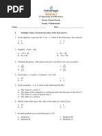 2 Quarterly Test Reviewer Xavier School Nuvali Grade 7 Mathematics Name: - Date