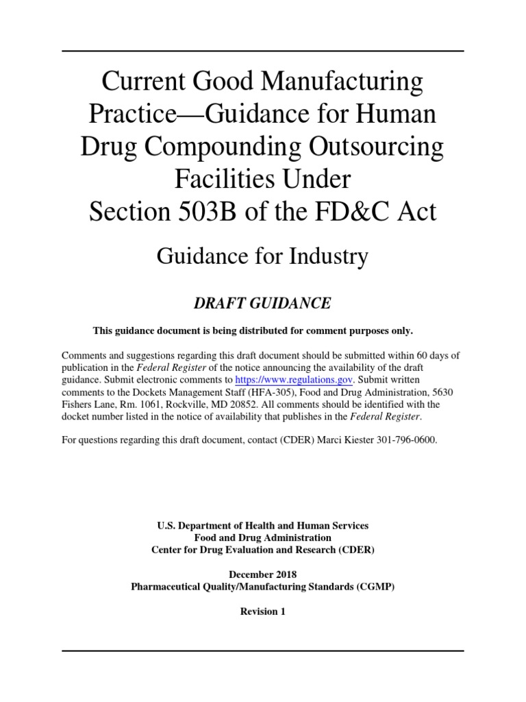 Fda GMP PDF PDF Federal Food Food And Drug Administration