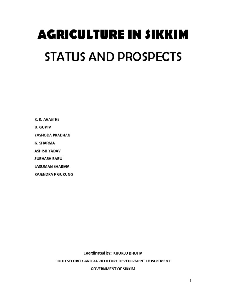 Agriculture and Crops in Sikkim | PDF | Organic Farming | Agriculture