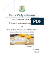 Vel's Vidyashram: PALLAVARAM 2019-20 Chemistry Investigatory Project ON
