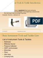 Basic Instrument Tools & Tackle Introduction: 28 October 2019 Instrumentation and Control 1