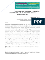 Saberes Docentes, Conhecimento Escolar E Formação: Possibilidades para Práticas Pedagógicas Interdisicplinares