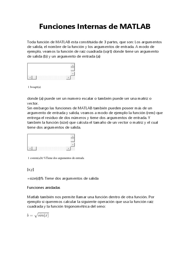 Funciones Internas en MATLAB | PDF | Número primo | Funciones ...