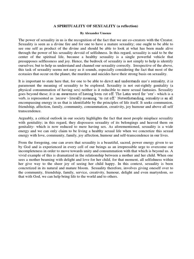 Spirituality and Sexuality Insights | PDF | Human Sexuality | Love