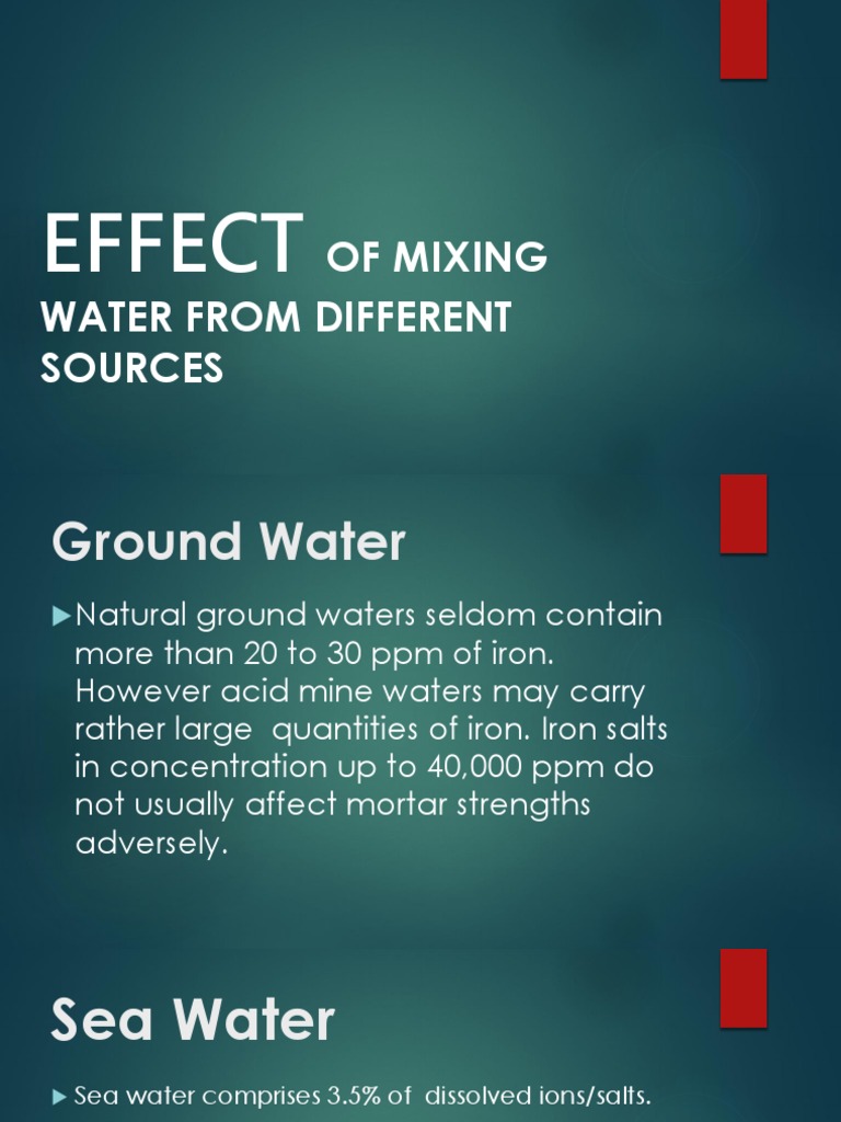Effects of Mixing Water PDF