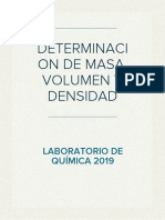 Determinación de Masa, Volumen y Densidad