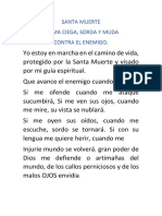 Santa Muerte Anima Ciega, Sorda Y Muda Contra El Enemigo