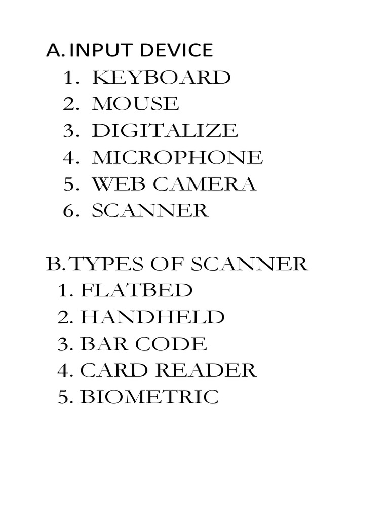 PC Input Devices | PDF | Business | Computers