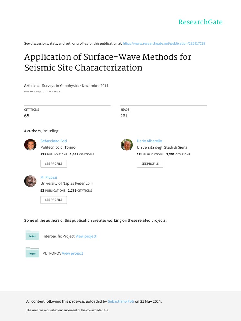 Surface-Wave Methods for Seismic Analysis | PDF | Spectral Density | Waves