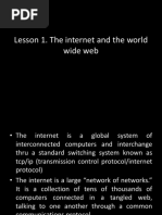 Lesson 1. The Internet and The World Wide Web