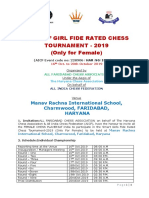 "Smart" Girl Fide Rated Chess Tournament - 2019 (Only For Female)