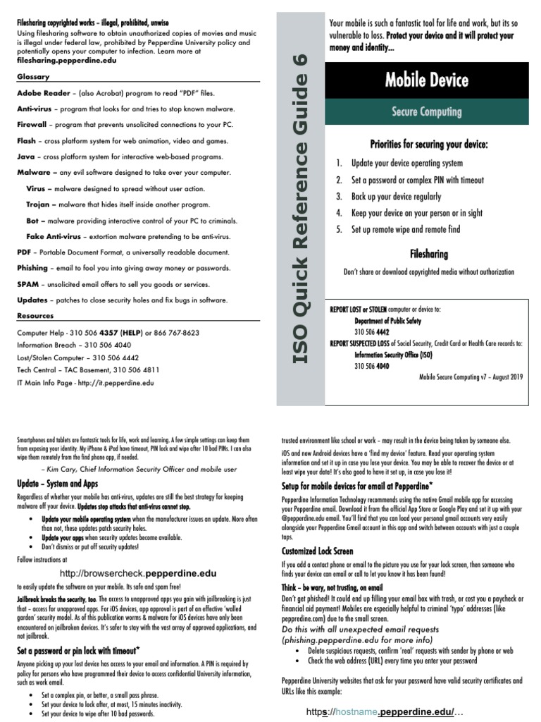 Quickref Secure Mobile | PDF | Malware | Ios