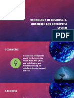 Technology in Business: E-Commerce and Enterprise System: Lorenz Pospos Maria Angela Galvez Hannah Zacarias