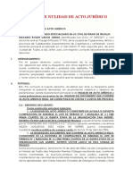 Demanda de Nulidad de Acto Jurídico