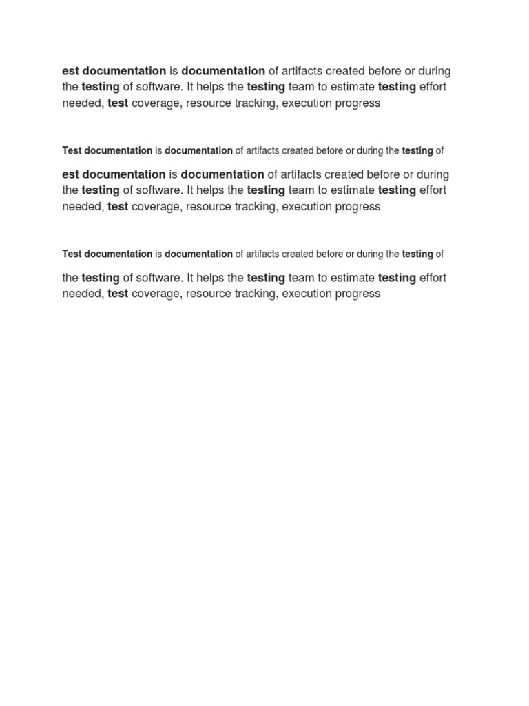 Est Documentation Is Documentation of Artifacts Created Before or ...
