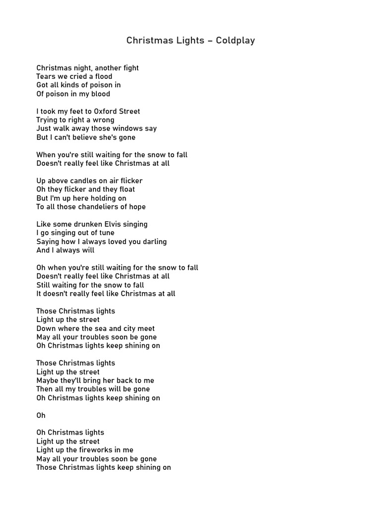 Christmas Lights Coldplay PDF