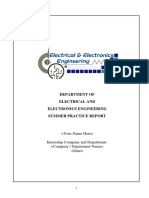 Department of Electrical and Electronics Engineering Summer Practice Report