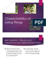 Characteristics of Living Things Lecture Notes