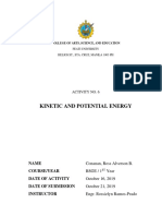 Kinetic and Potential Energy: Name Course/Year Date of Activity Date of Submission Instructor