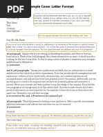 Sample Cover Letter Format