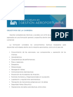 Licenciatura en Gestión Aeroportuaria (Plan de Estudio, Objetivos y Campo)