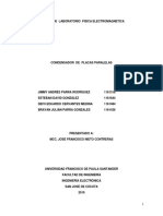 Informe de Laboratorio "Condensador de Placas Paralelas"