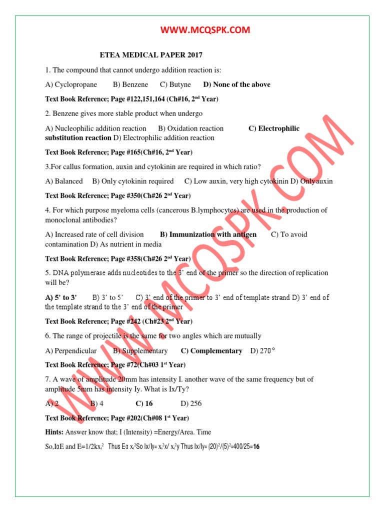 ETEA Medical Paper 2017 PDF Accuracy And Precision Dominance