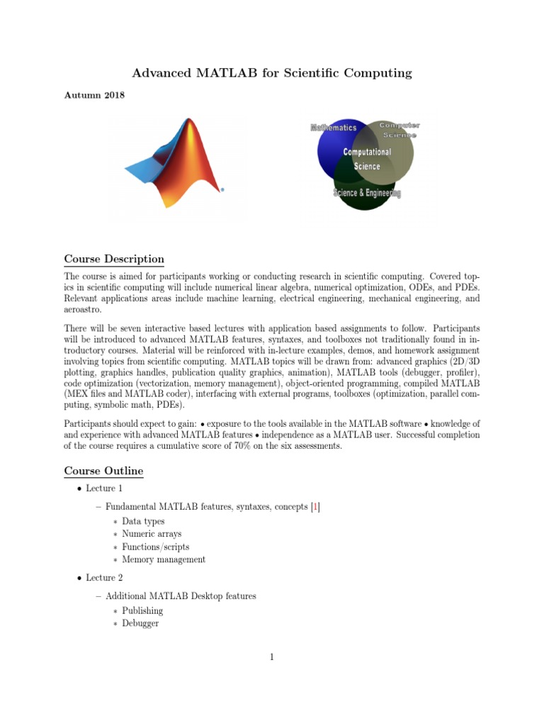 Advanced MATLAB for Scientific Computing | PDF | Matlab | Numerical ...